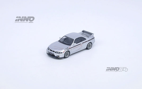 Nissan Skyline GT-R R33 Tuned by Mine's Silver Inno64 1/64 scale