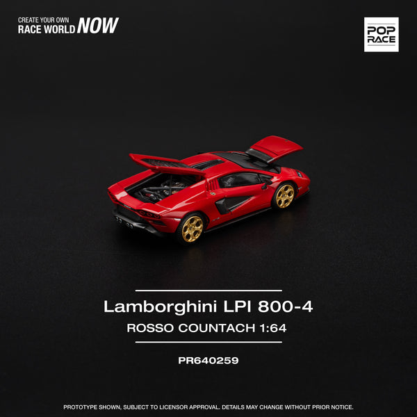 Lamborghini Countach COUNTACH LP 800 Rosso Pop Race 1/64 scale
