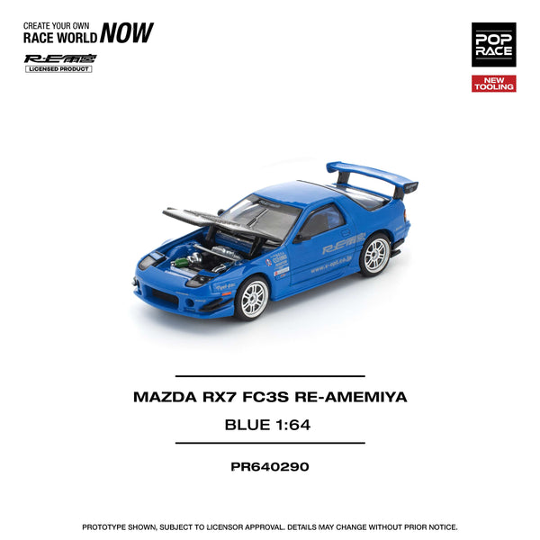 Mazda RX-7 FC3S Re-Amemiya Blue 1/64 Pop Race