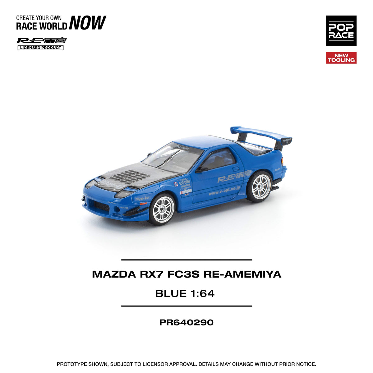 Mazda RX-7 FC3S Re-Amemiya Blue 1/64 Pop Race