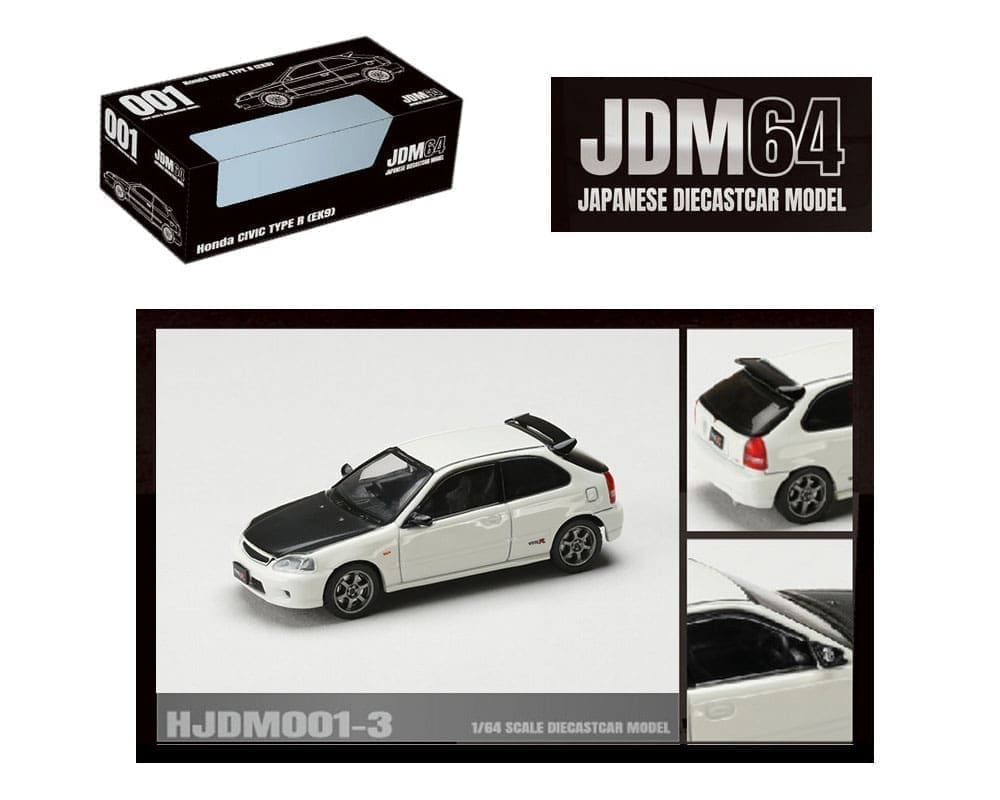 Honda Civic Type R EK9 JDM Style Championship White with Carbon Hood Hobby Japan 1:64 (Copy)