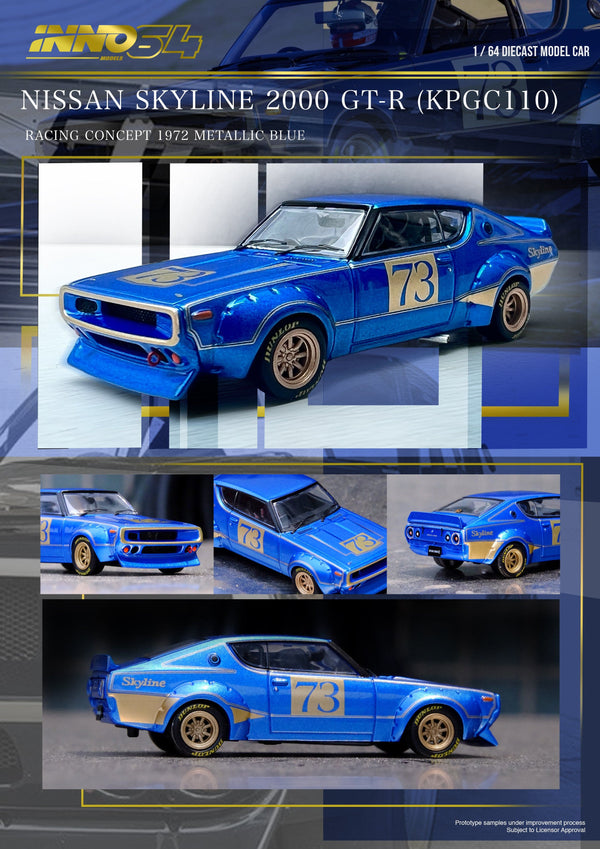 Nissan Skyline 2000 GT-R Racing Concept Blue Inno64 1/64 scale