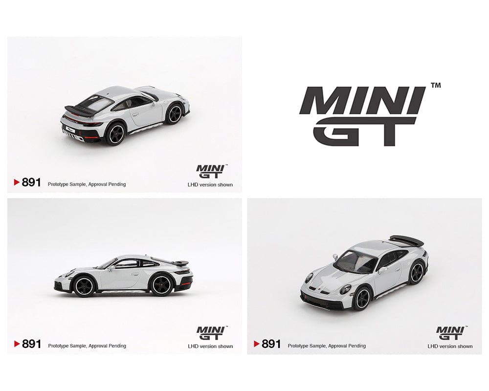Porsche 911 Dakar Ice Gray Metallic Mini GT 1:64 scale