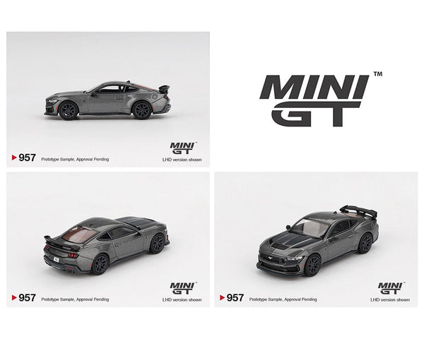 Ford Mustang Dark Horse 2024 Carbonized Gray Mini GT 1/64 scale