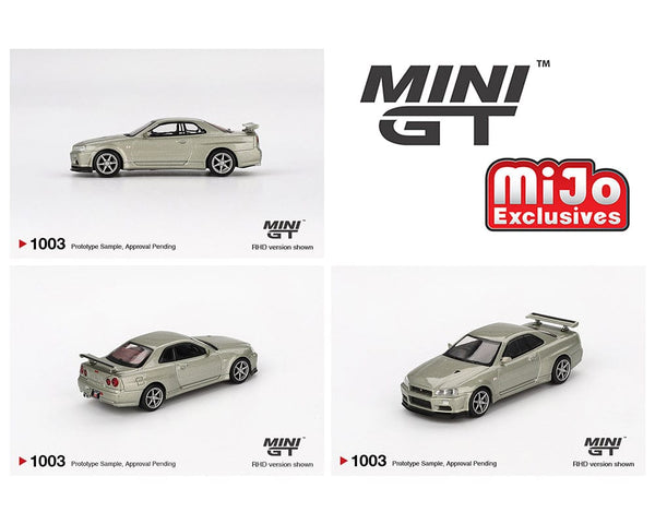 Nissan Skyline GT-R (R34) V-Spec II Nür – Millenium Jade Mini GT Diecast 1/64