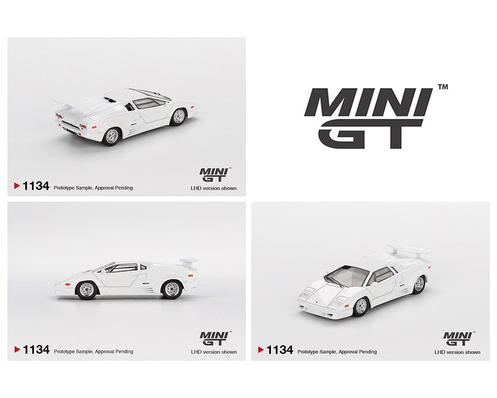 Lamborghini Countach 25th Anniversary White Limited Edition Mini GT 1/64 scale