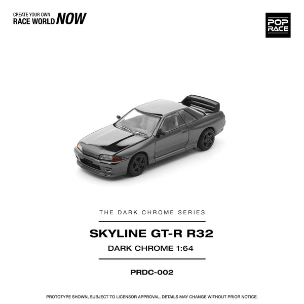 Nissan Skyline GTR R-32 Dark Chrome Special Edition Pop Race 1/64