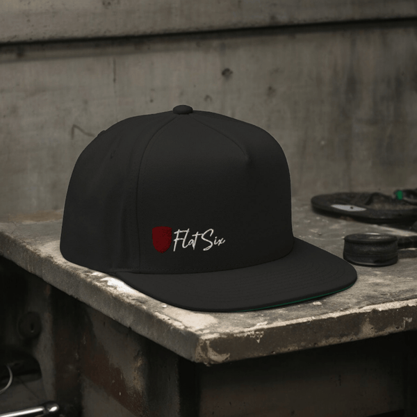 Flat Six Flat Bill Cap Maroon Insignia