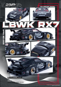 Mazda RX7 FD3S Liberty Walk Super Silhouette Black Coca-Cola Inno64 1/64 scale