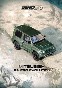 Mitsubishi Pajero Evolution Satin Green Inno64 1/64 scale