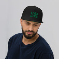1/64 Life Snapback Hat Green on Black