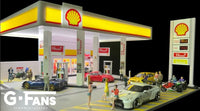 (Pre-order) Shell Gas Station with LED lights 1/64 Diorama G-Fans