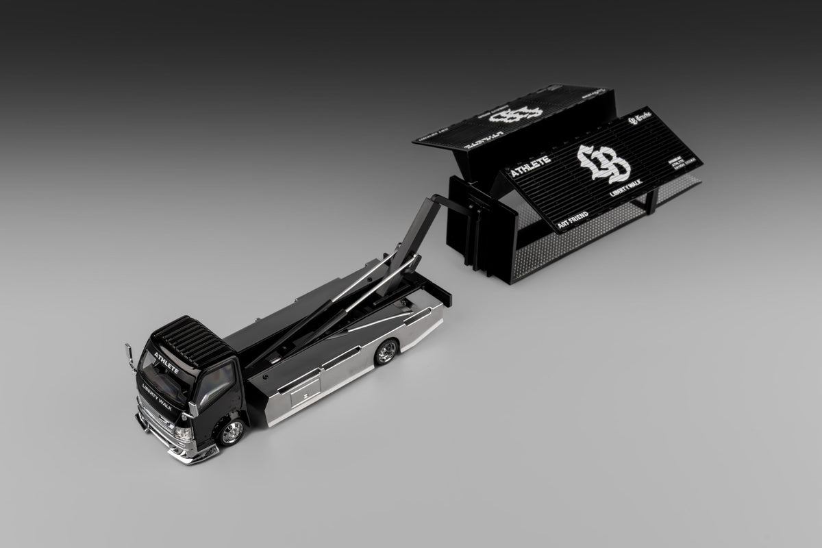 Custom Box Truck Silhouette Liberty Walk Black Micro Turbo 1/64 scale