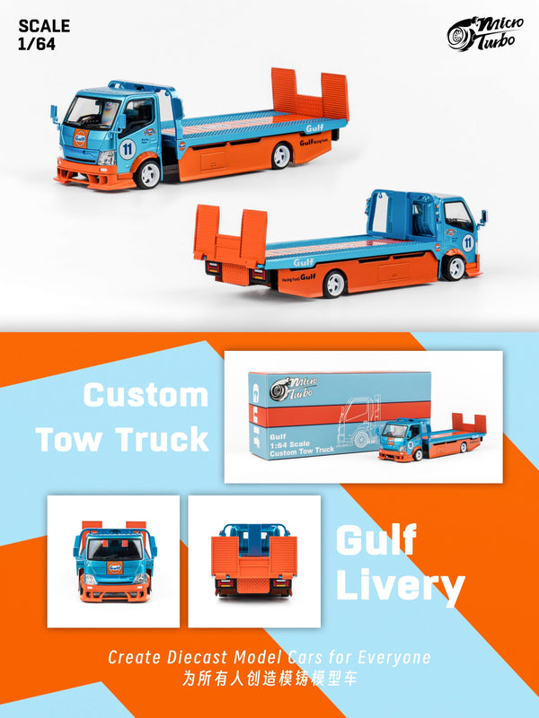 Custom Flatbed Tow Truck Gulf Micro Turbo 1/64 scale (pre-order)