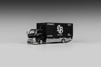 (pre-order) Custom Box Truck Silhouette Liberty Walk Black Micro Turbo 1/64 scale