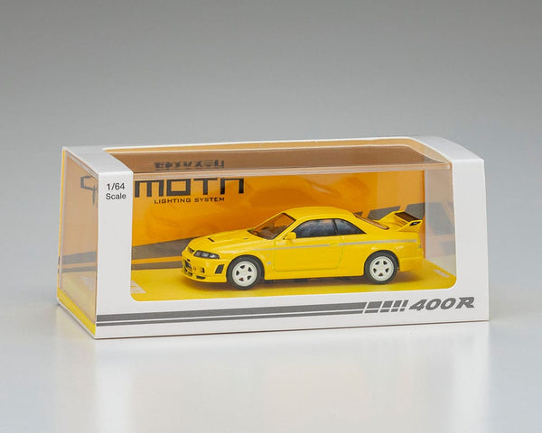 (pre-order) Nissan Nismo 400 R with MOTN LED Base Compatible Yellow Kyosho 1:64