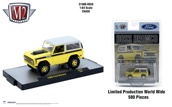 1969 Ford Bronco BOSS Beige with White Top Two-Tone | M2 Machines 1:64 31500-HS58 Chase