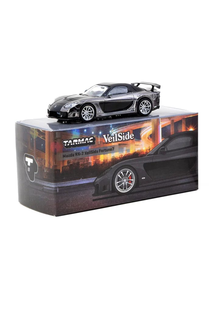 Mazda RX-7 VeilSide Fortune7 Grey metallic Black | Tarmac Works 1:64 T64G-075-GY Chase