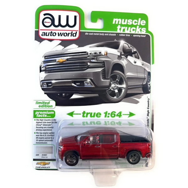 2026 Release 1B 2019 Chevrolet Silverado High Country Silver Solid Pack | Auto World 1:64 AWSP215-24B Chase
