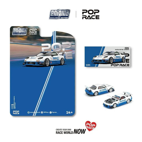 Mazda RX-7 FD3S Blue White Enigma | Pop Race 1:64 PRE021-Chase