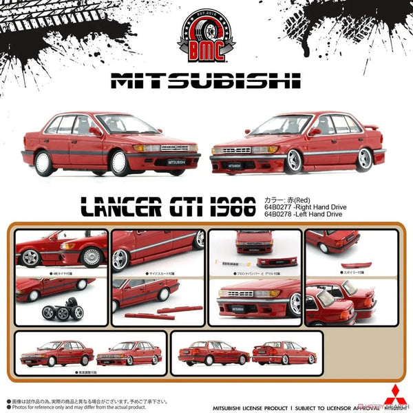 Mitsubishi 1988 Lancer Gti Red LHD BM Creations 1/64