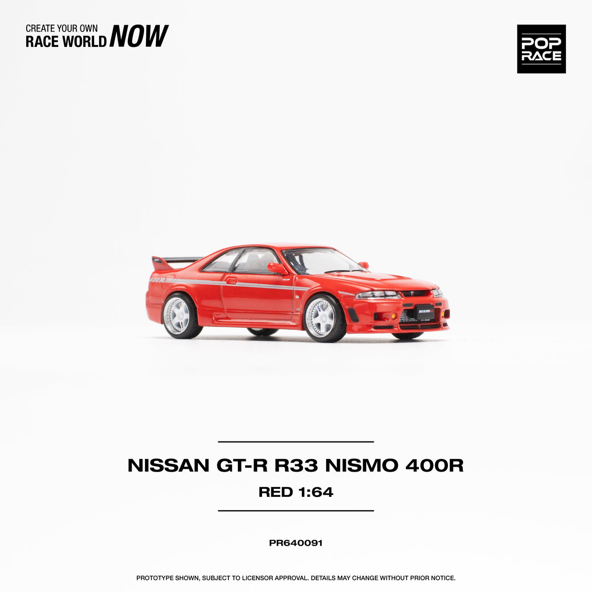 Nissan Skyline GTR R33 Nismo 400R Red Pop Race 1/64