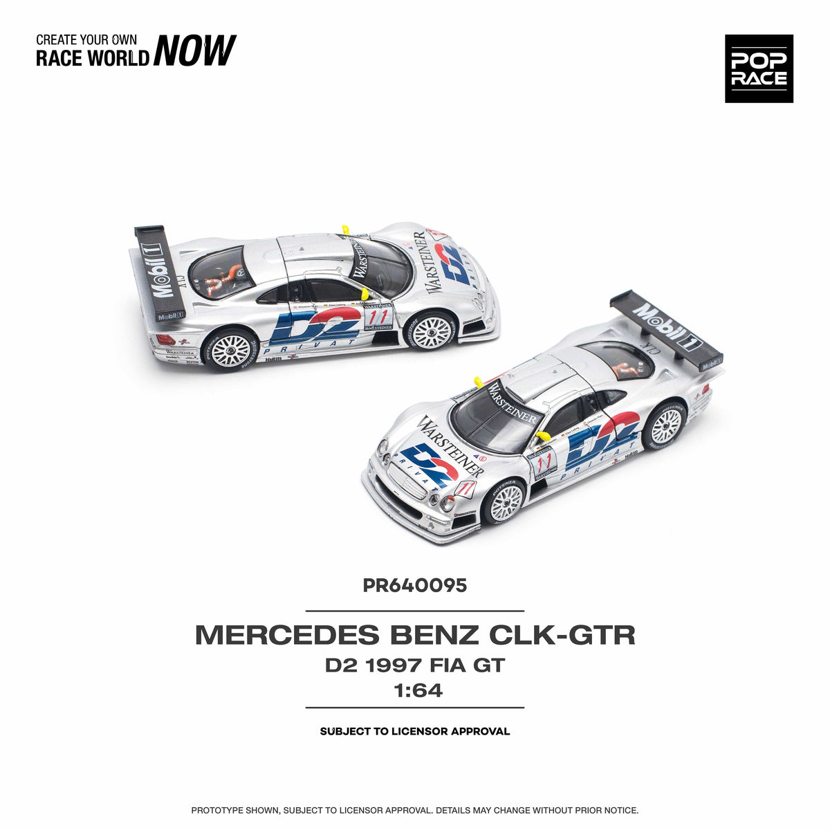 Mercedes-Benz CLK AMG GTR 1997 FIA GT D2 Privat Pop Race 1/64 scale