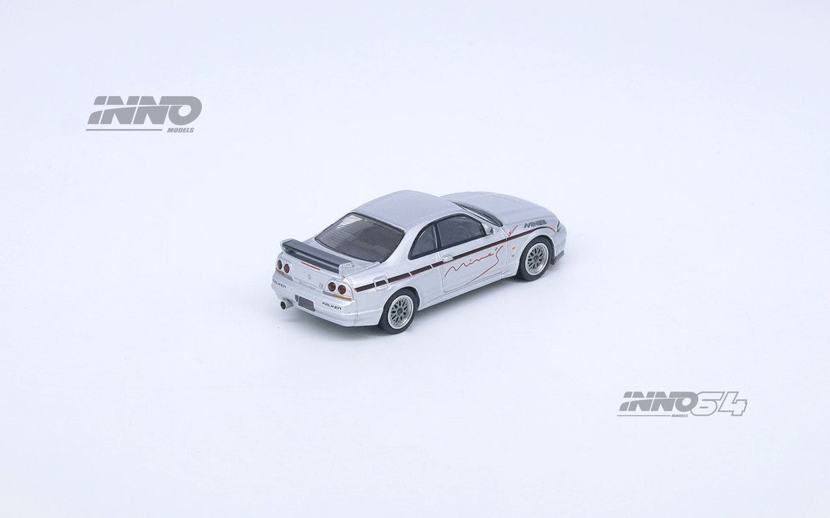 Nissan Skyline GT-R R33 Tuned by Mine's Silver Inno64 1/64 scale (pre-order)