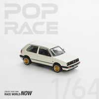 Volkswagen Golf GTI MK2 White Pop Race 1/64 scale