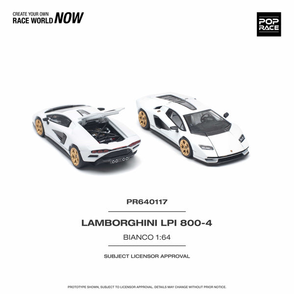 Lamborghini Countach LPI 800-4 Bianco Siderale Pop Race 1/64 scale