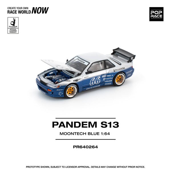 Pandem Silvia S13 Moontech Blue 1/64 Pop Race