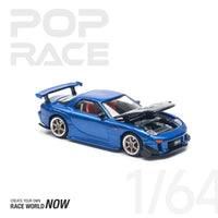 Mazda RX-7 (FD3S) RE-AMEMIYA WIDEBODY METALLIC BLUE 1/64 Pop Race