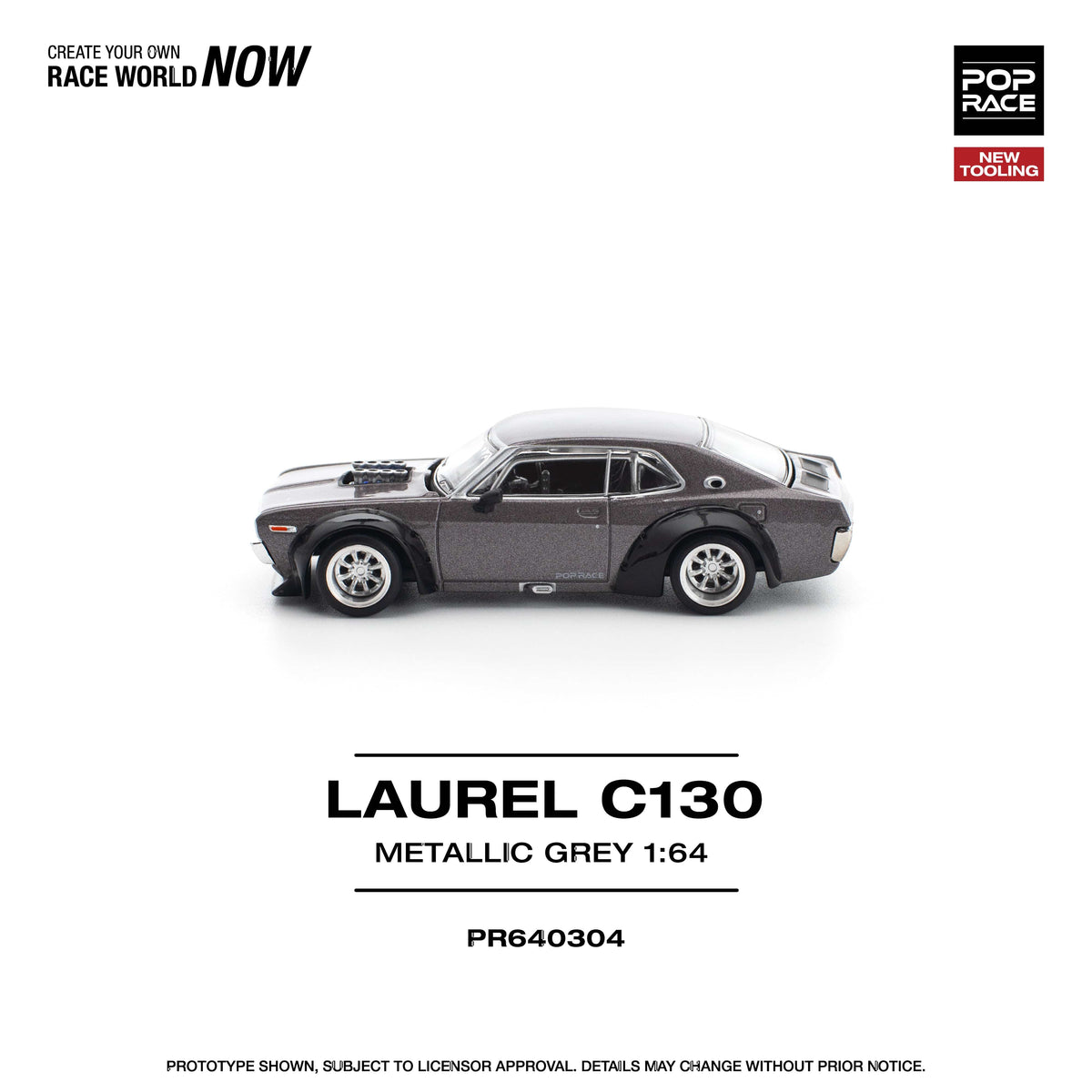  Nissan Laurel C130 Metallic Grey 1/64 Pop Race