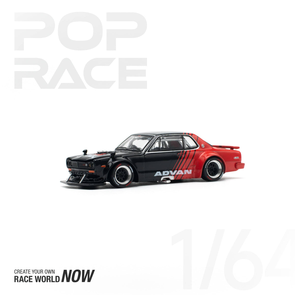 Skyline GT-R V8 Drift (Hakosuka) Advan 1/64 Pop Race