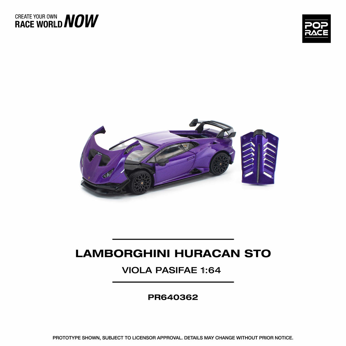 Lamborghini Huracan STO Viola Pasifae Pop Race 1/64 scale
