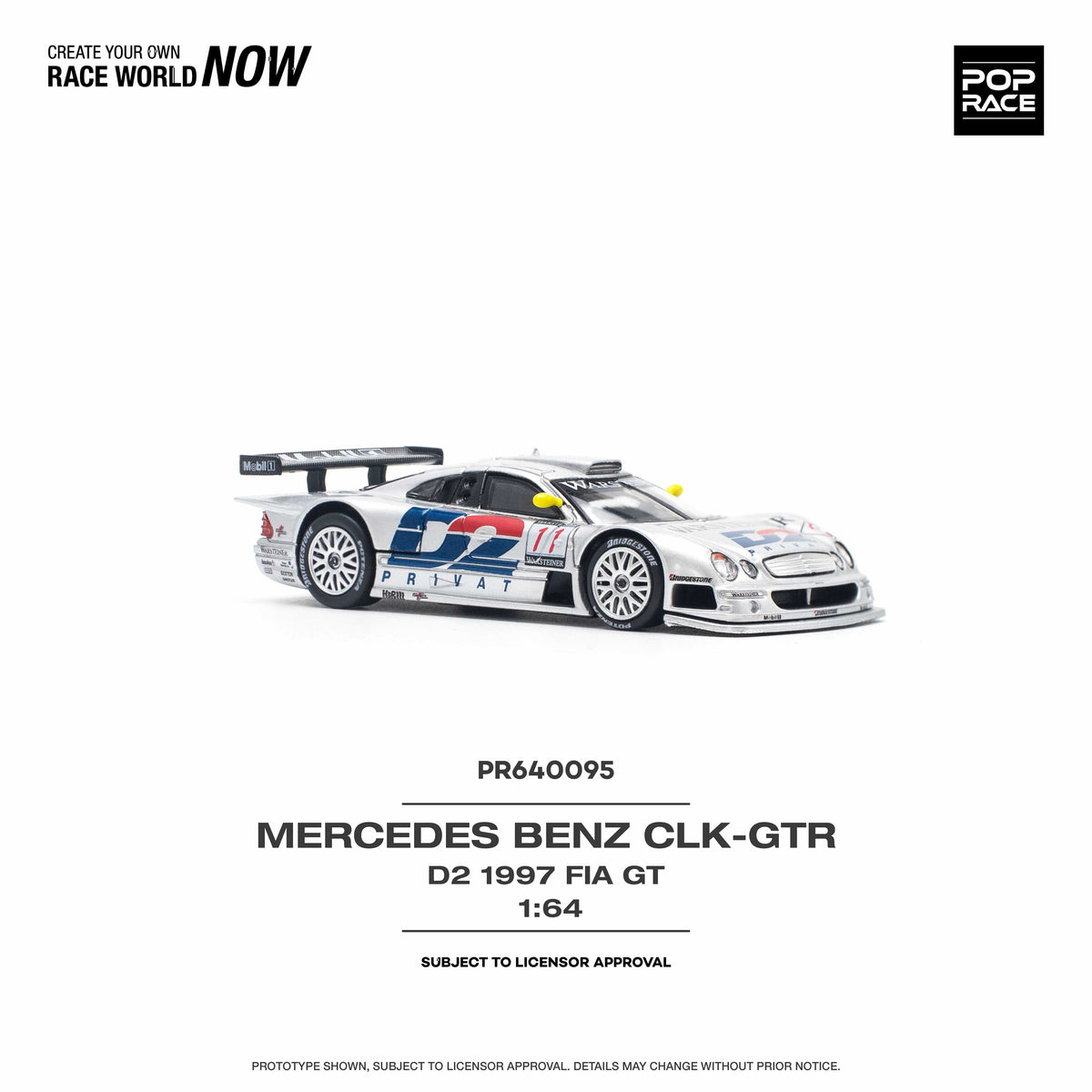 Mercedes-Benz CLK AMG GTR 1997 FIA GT D2 Privat Pop Race 1/64 scale