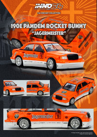 Pandem Rocket Bunny BMW 190E Jagermeister Inno64 1/64 scale