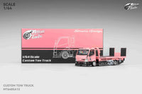 Simon's Garage Custom Hauler Flat Bed Tow Truck Pink  Micro Turbo 1/64 scale