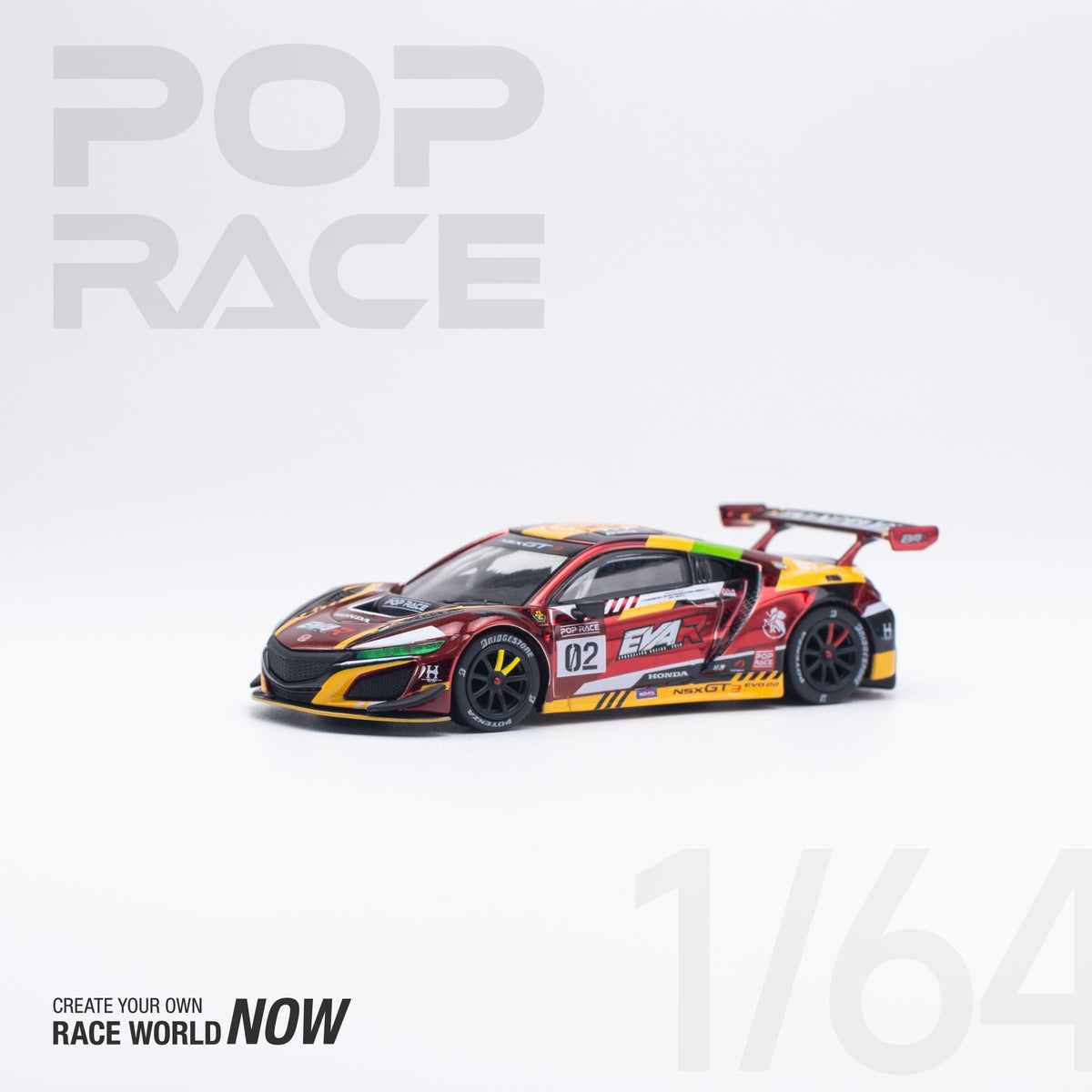 Honda NSX GT3 EVO22 EVA RT Production Model MODEL-02 Pop Race 1/64 scale