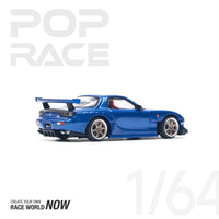 Mazda RX-7 (FD3S) RE-AMEMIYA WIDEBODY METALLIC BLUE 1/64 Pop Race