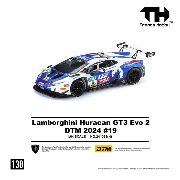 (PRE-ORDER) Lamborghini Huracan GT3 EVO2 DTM 2024 No. 19 Trends Hobby 1/64 241083(H)