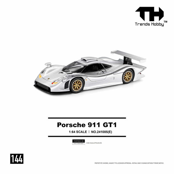 (PRE-ORDER) Porsche 911 GT1 1998 Silver Trends Hobby 1/64 241085(E)
