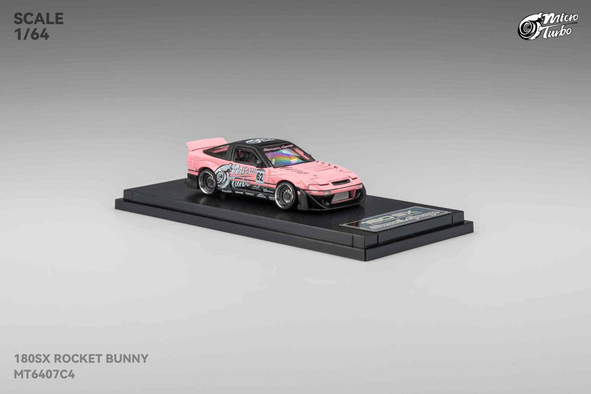 Simon's Garage Custom Nissan 180SX RB Metallic Pink Micro Turbo 1/64 scale
