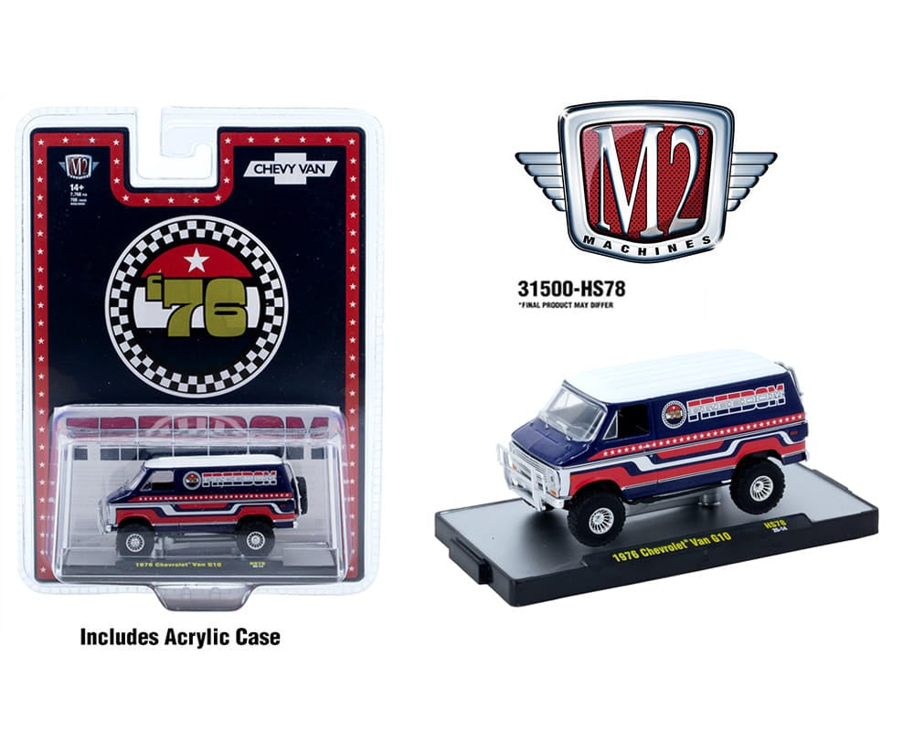 1976 Chevrolet Van “FREEDOM EDDITION” – Red- Hobby Exclusive M2 Machines 1/64 scale 31500-HS78