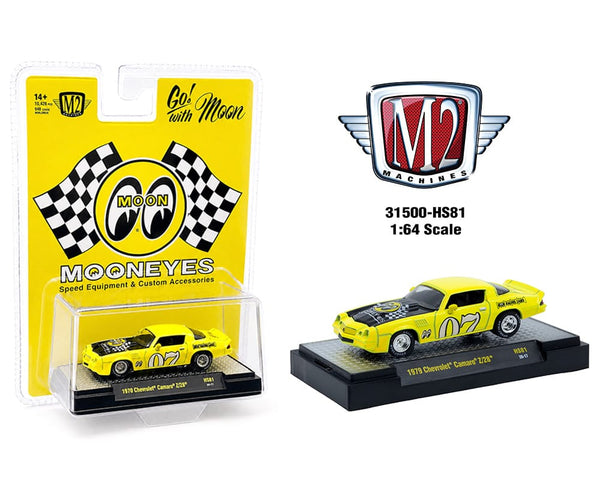 1979 Chevrolet Camaro Z28 Mooneyes Speed Equipment Yellow M2 Machines Hobby Exclusive 1/64 31500-HS81