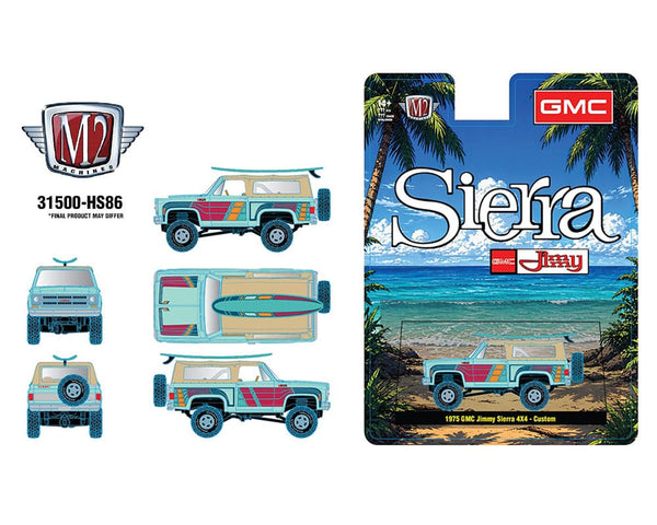 M2 Machines 1975 GMC Jimmy Custom Surfboard Turquoise 1/64 31500-HS86