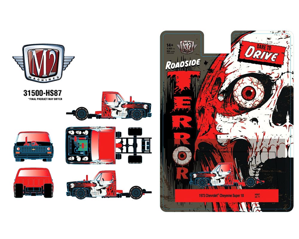 (PRE-ORDER) 1973 Chevrolet Cheyenne Super 10 Dare To Drive Terror Series Red Hobby Exclusive M2 Machines 1:64 31500-HS87