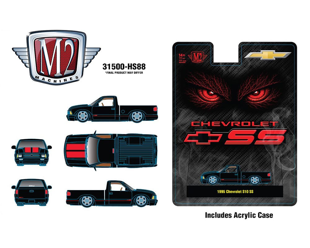 (PRE-ORDER) 1995 Chevrolet S10 SS Black Hobby Exclusive M2 Machines 1:64 31500-HS88