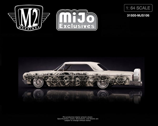 (PRE-ORDER) 2026 Dias De Los Muertos 1964 Chevrolet Impala SS Hard Top Lowriders Pearl White Mijo Exclusives M2 Machines 1:64 31500-MJS106