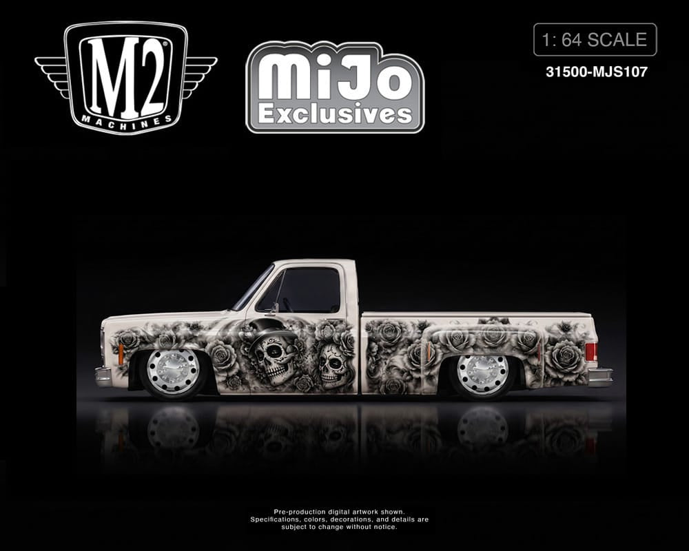(PRE-ORDER) 2026 Dias De Los Muertos 1978 Chevrolet Cheyenne Super 30 Pearl White Mijo Exclusives M2 Machines 1:64 31500-MJS107